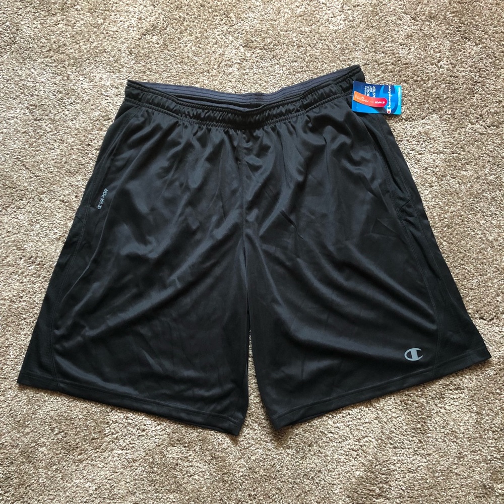 Champion Men’s XL black knit gym training shorts